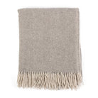 Highland Wool Blend Extra Warm Herringbone Blanket / Throw Grey Medium - Heritage Of Scotland - GREY MEDIUM
