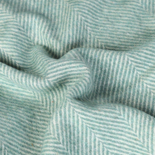 Highland Wool Blend Extra Warm Herringbone Blanket / Throw Pistachio - Heritage Of Scotland - PISTACHIO