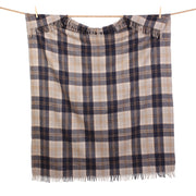 Highland Wool Blend Tartan Blanket Throw Bannockbane Silver - Heritage Of Scotland - BANNOCKBANE SILVER