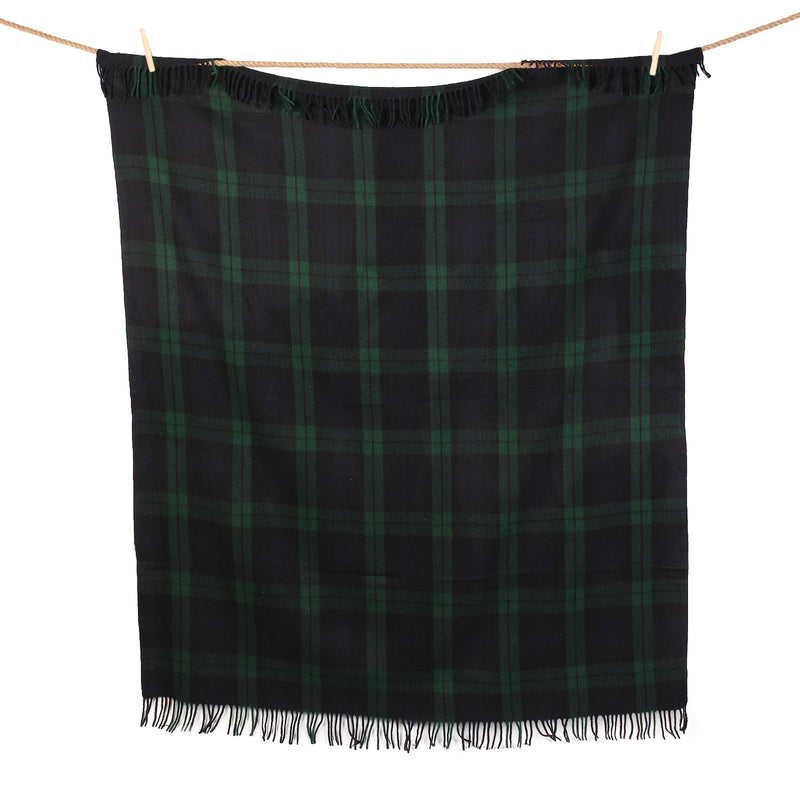Highland Wool Blend Tartan Blanket Throw Black Watch - Heritage Of Scotland - BLACK WATCH