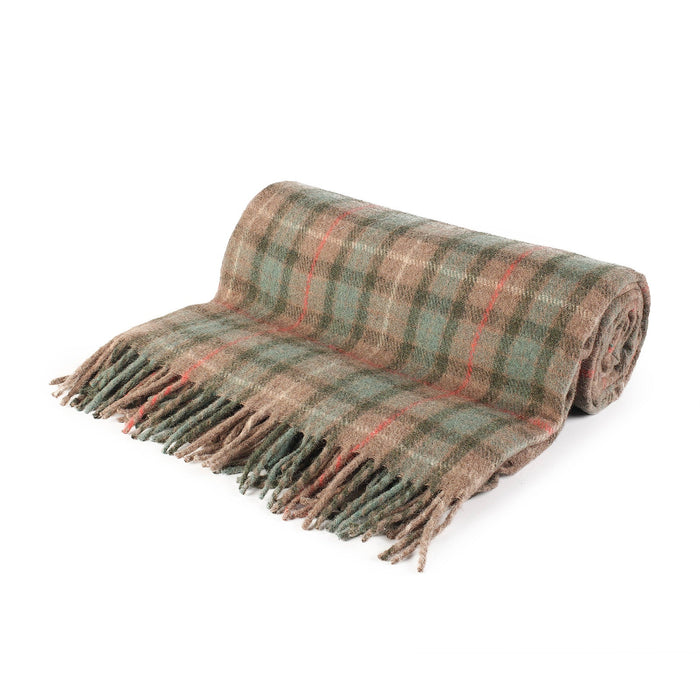 Highland Wool Blend Tartan Blanket Throw Fraser Hunting Weathered - Heritage Of Scotland - FRASER HUNTING WEATHERED