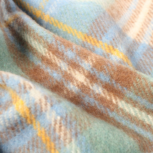 Highland Wool Blend Tartan Blanket Throw Stewart Muted Blue - Heritage Of Scotland - STEWART MUTED BLUE