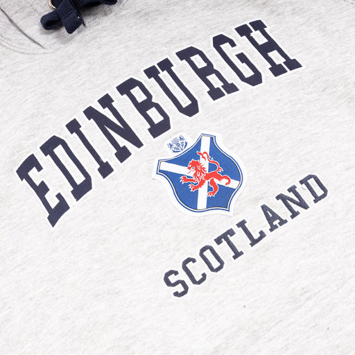 Hooded Top Emb Edin/ Flag Shield / Lion - Heritage Of Scotland - GREY