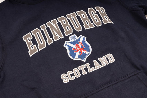 Hooded Top Emb Edin/ Flag Shield / Lion - Heritage Of Scotland - NAVY