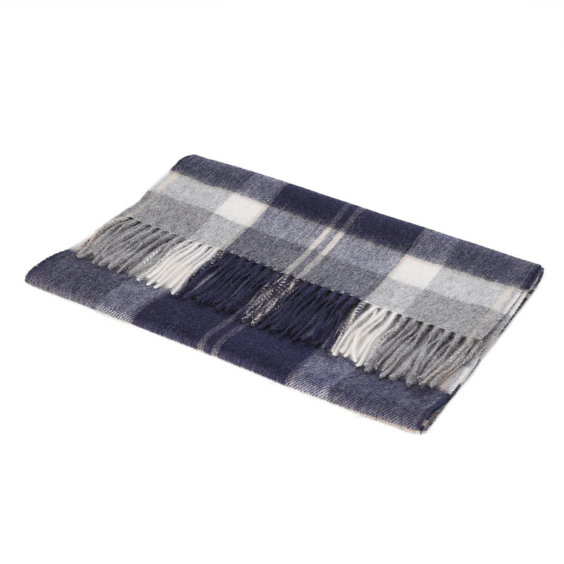 Hos 100% Lambswool Wide Scarf Bannockbane Silver - Heritage Of Scotland - BANNOCKBANE SILVER