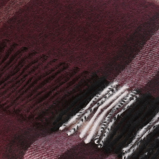 Hos 100% Lambswool Wide Scarf Enlarged Off Ctr Scotty Thom Cabernet - Heritage Of Scotland - ENLARGED OFF CTR SCOTTY THOM CABERNET