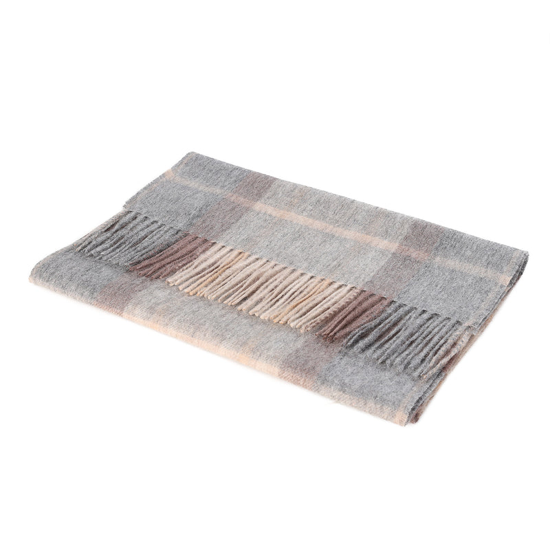 Hos 100% Lambswool Wide Scarf Mackellar Natural - Heritage Of Scotland - MACKELLAR NATURAL