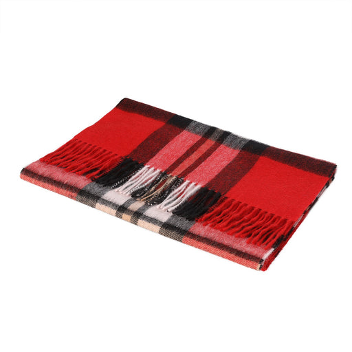 Hos 100% Lambswool Wide Scarf Thomson Red - Heritage Of Scotland - THOMSON RED