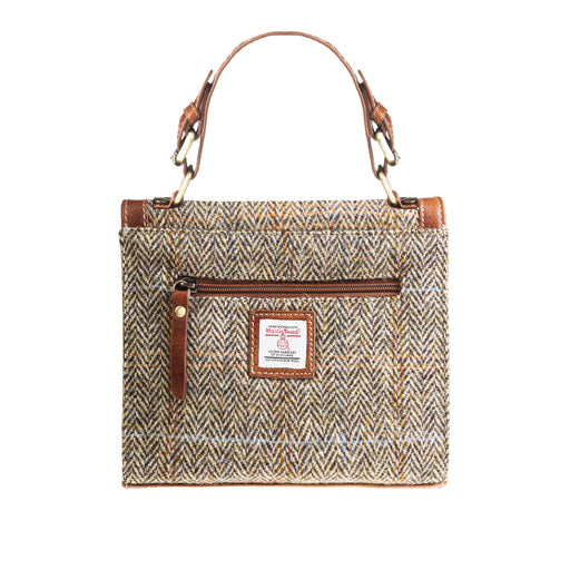 Ht Ladies Handbag Tan & Brown Herringbone / Tan - Heritage Of Scotland - TAN & BROWN HERRINGBONE / TAN