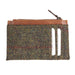 Ht Leather Coin Purse With Card Holder Dark Green Check / Tan - Heritage Of Scotland - DARK GREEN CHECK / TAN