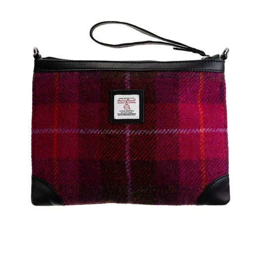 Ht Leather Cross Body Bag Cerise Check / Black - Heritage Of Scotland - CERISE CHECK / BLACK