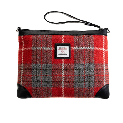 Ht Leather Cross Body Bag Red Check / Black - Heritage Of Scotland - RED CHECK / BLACK