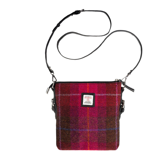 Ht Leather Crossbody Bag Cerise Check / Black - Heritage Of Scotland - CERISE CHECK / BLACK