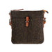 Ht Leather Crossbody Bag Dark Brown Barleycorn / Tan - Heritage Of Scotland - DARK BROWN BARLEYCORN / TAN