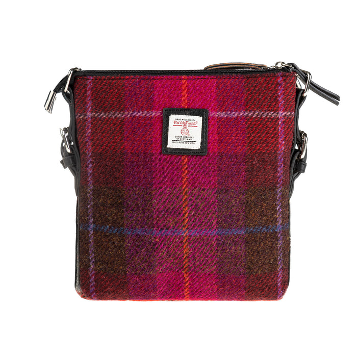 Ht Leather Crossbody Bag Lt Brown Check / Black - Heritage Of Scotland - LT BROWN CHECK / BLACK