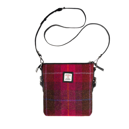 Ht Leather Crossbody Bag Lt Brown Check / Black - Heritage Of Scotland - LT BROWN CHECK / BLACK