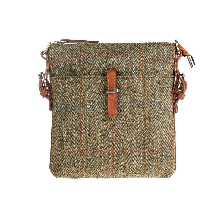 Ht Leather Crossbody Bag Lt Brown Check / Tan - Heritage Of Scotland - LT BROWN CHECK / TAN