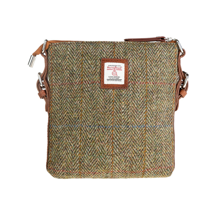 Ht Leather Crossbody Bag Lt Brown Check / Tan - Heritage Of Scotland - LT BROWN CHECK / TAN