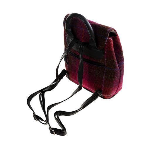 Ht Leather Flapover Backpack Cerise Check / Black - Heritage Of Scotland - CERISE CHECK / BLACK