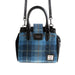 Ht Leather Hand Bag With Flap Closer Blue Check / Black - Heritage Of Scotland - BLUE CHECK / BLACK