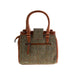 Ht Leather Hand Bag With Flap Closer Lt Brown Check / Tan - Heritage Of Scotland - LT BROWN CHECK / TAN