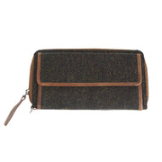 Ht Leather Ladies Hand Bag Dark Brown Barleycorn / Tan - Heritage Of Scotland - DARK BROWN BARLEYCORN / TAN