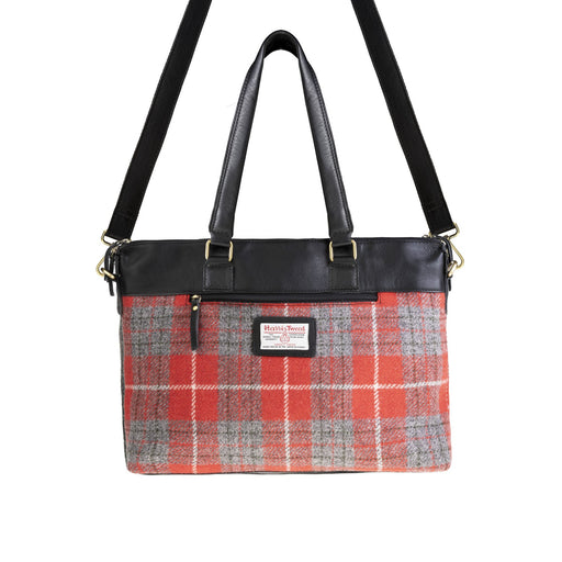 Ht Leather Ladies Hand Bag Red Check / Black - Heritage Of Scotland - RED CHECK / BLACK