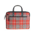 Ht Leather Laptop Bag Red Check / Black - Heritage Of Scotland - RED CHECK / BLACK