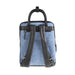 Ht Leather Large Backpack Blue & Pink Herringbone / Black - Heritage Of Scotland - BLUE & PINK HERRINGBONE / BLACK