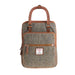 Ht Leather Large Backpack Brown Herringbone / Tan - Heritage Of Scotland - BROWN HERRINGBONE / TAN