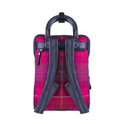 Ht Leather Large Backpack Cerise Check / Black - Heritage Of Scotland - CERISE CHECK / BLACK