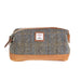 Ht Leather Large Wash Bag Blue & Brown Check Hb / Tan - Heritage Of Scotland - BLUE & BROWN CHECK HB / TAN