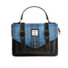 Ht Leather Satchel Bag Blue Check / Black - Heritage Of Scotland - BLUE CHECK / BLACK