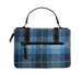 Ht Leather Satchel Bag Blue Check / Black - Heritage Of Scotland - BLUE CHECK / BLACK