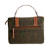 Ht Leather Satchel Bag Dark Green Check / Tan - Heritage Of Scotland - DARK GREEN CHECK / TAN