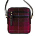Ht Leather Small Ladies Cross Body Bag Blue & Brown Check / Black - Heritage Of Scotland - BLUE & BROWN CHECK / BLACK