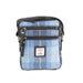 Ht Leather Small Ladies Cross Body Bag Blue Check / Black - Heritage Of Scotland - BLUE CHECK / BLACK