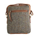 Ht Leather Small Ladies Cross Body Bag Brown Herringbone / Tan - Heritage Of Scotland - BROWN HERRINGBONE / TAN