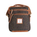 Ht Leather Small Ladies Cross Body Bag Dark Brown Barleycorn / Tan - Heritage Of Scotland - DARK BROWN BARLEYCORN / TAN