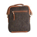 Ht Leather Small Ladies Cross Body Bag Dark Brown Barleycorn / Tan - Heritage Of Scotland - DARK BROWN BARLEYCORN / TAN