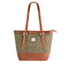 Ht Leather Tote Bag Lt Brown Check / Tan - Heritage Of Scotland - LT BROWN CHECK / TAN