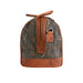 Ht Leather Weekender Bag Blue & Brown Check Hb / Tan - Heritage Of Scotland - BLUE & BROWN CHECK HB / TAN