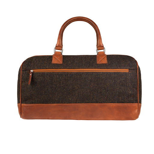 Ht Leather Weekender Bag Dark Brown Barleycorn / Tan - Heritage Of Scotland - DARK BROWN BARLEYCORN / TAN