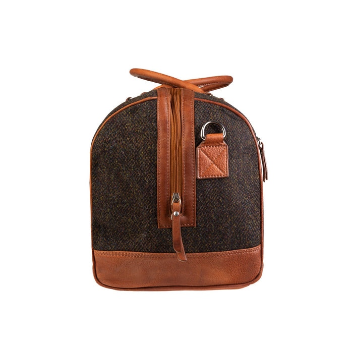 Ht Leather Weekender Bag Dark Brown Barleycorn / Tan - Heritage Of Scotland - DARK BROWN BARLEYCORN / TAN
