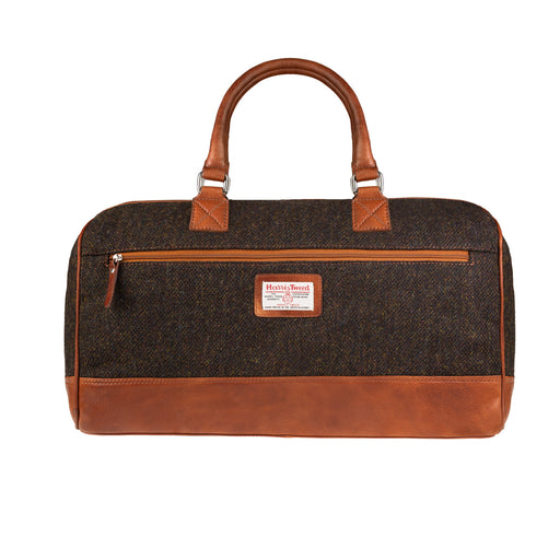 Ht Leather Weekender Bag Dark Brown Barleycorn / Tan - Heritage Of Scotland - DARK BROWN BARLEYCORN / TAN