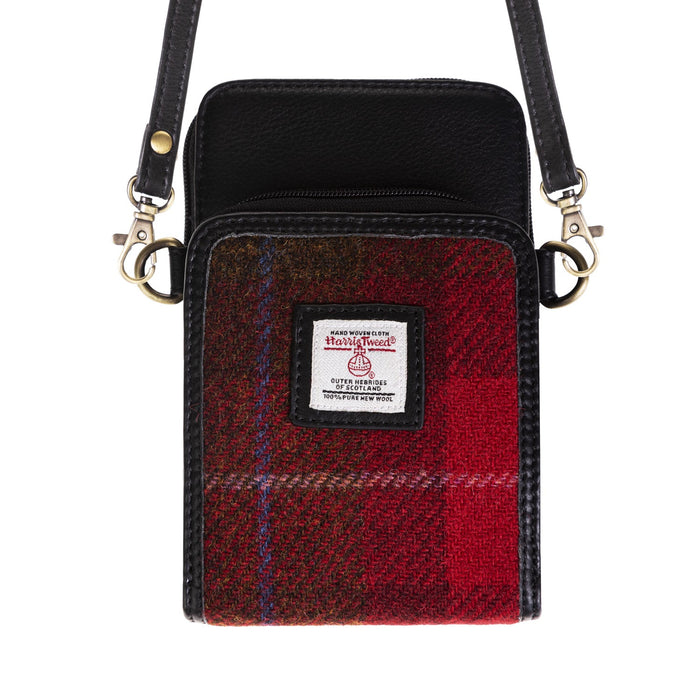 Ht Travel Cross Body Bag Red Check A / Black - Heritage Of Scotland - RED CHECK A / BLACK