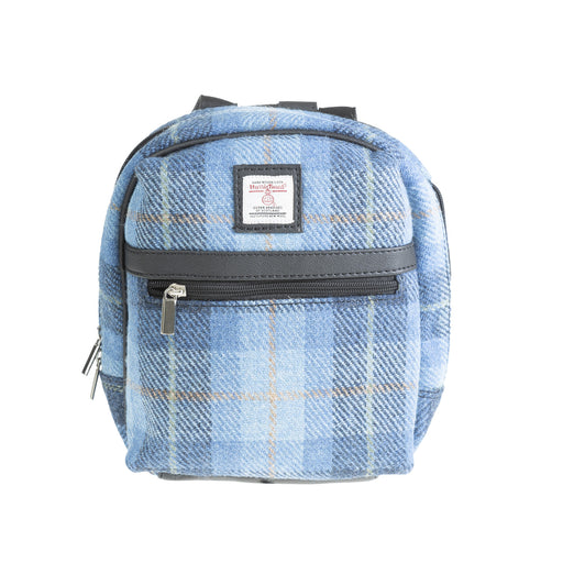 Ht Vegan Leather Small Backpack Blue Check / Black - Heritage Of Scotland - BLUE CHECK / BLACK