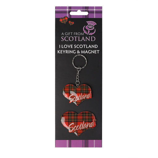 I Love Scotland Keyring + Magnet - Heritage Of Scotland - N/A