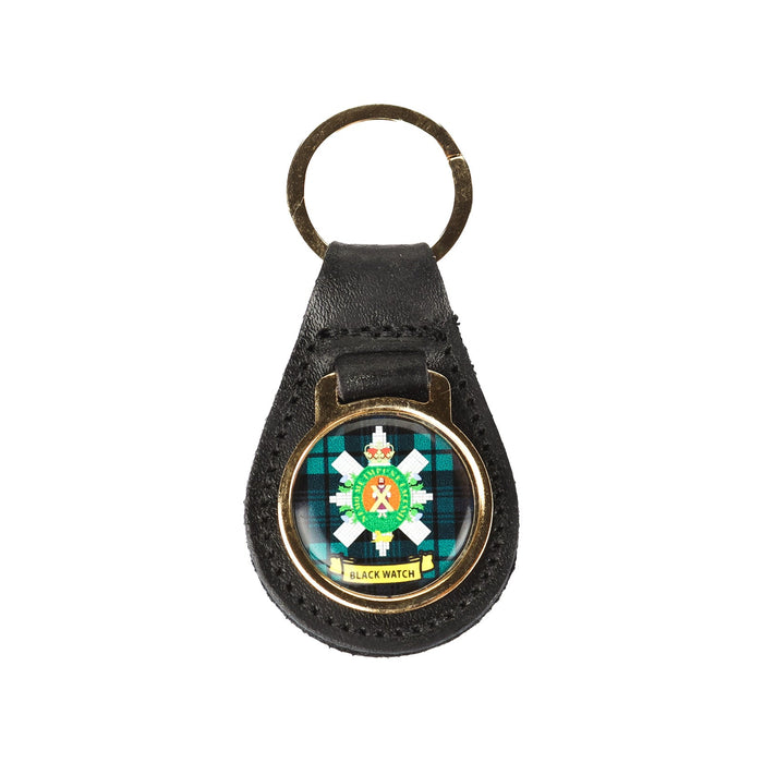 Kc Clan Leather Key Fob Black Watch - Heritage Of Scotland - BLACK WATCH