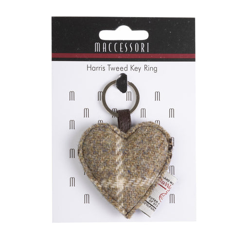 Keyring Heart Blue/Brown Check - Heritage Of Scotland - BLUE/BROWN CHECK